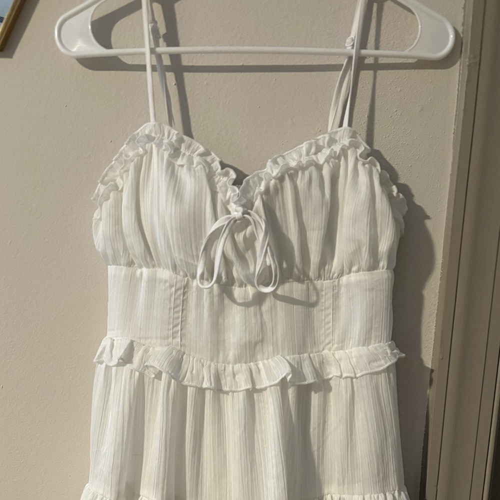 White Ruffled Sundress - Picture 2 of 3